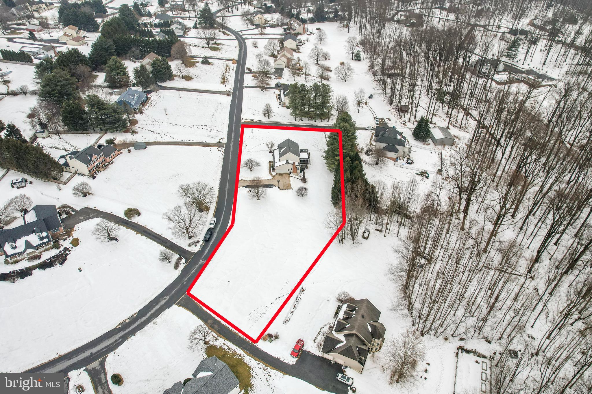 3175 Wheatfield Road Finksburg, MD 21048 - Photo 61 of 64 Aerial with lot lines drawn