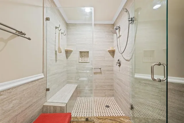 a bathroom with a shower