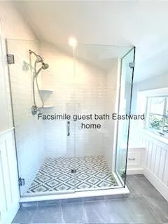 a bathroom with a tub