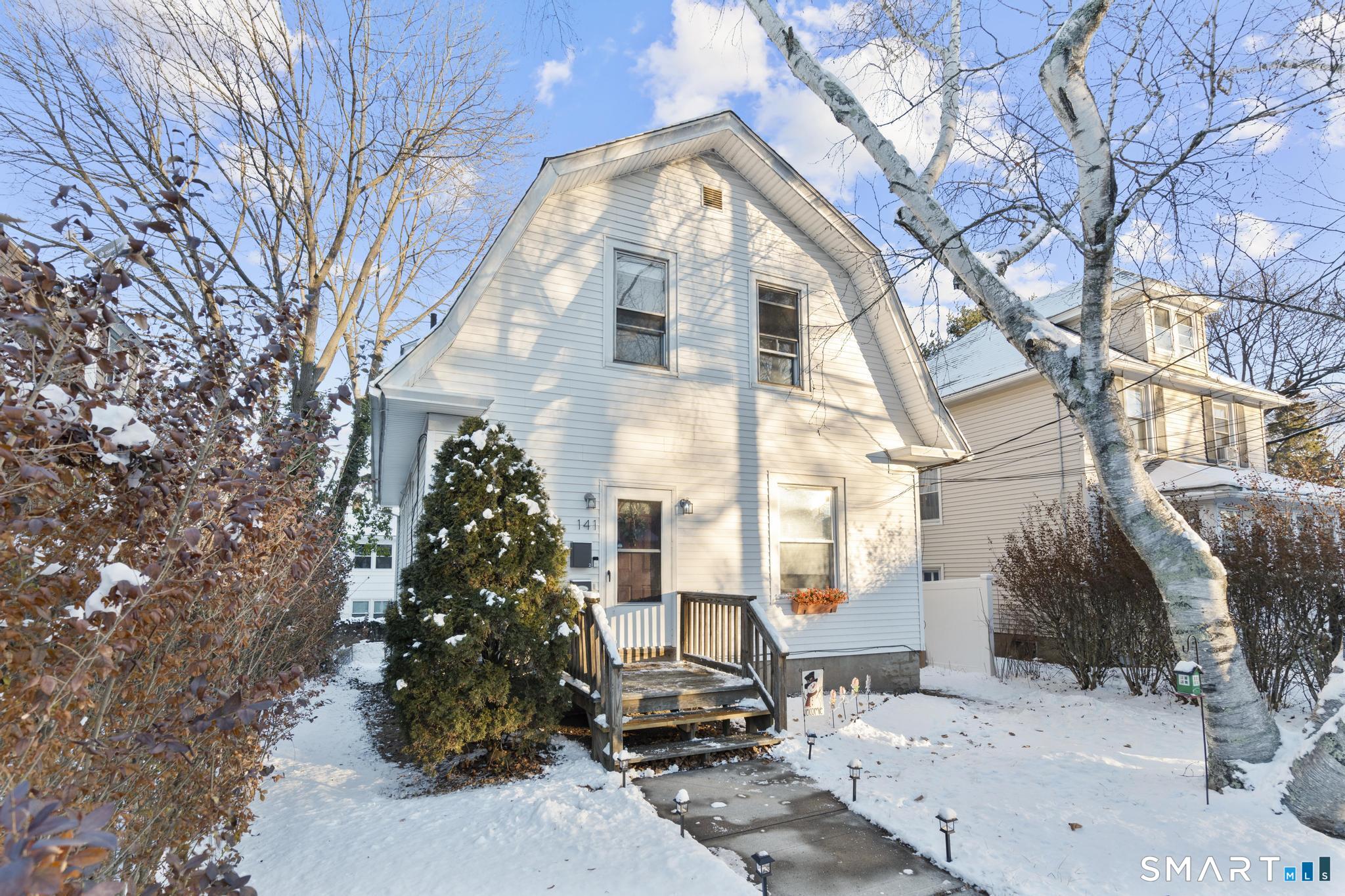 a front view of a building