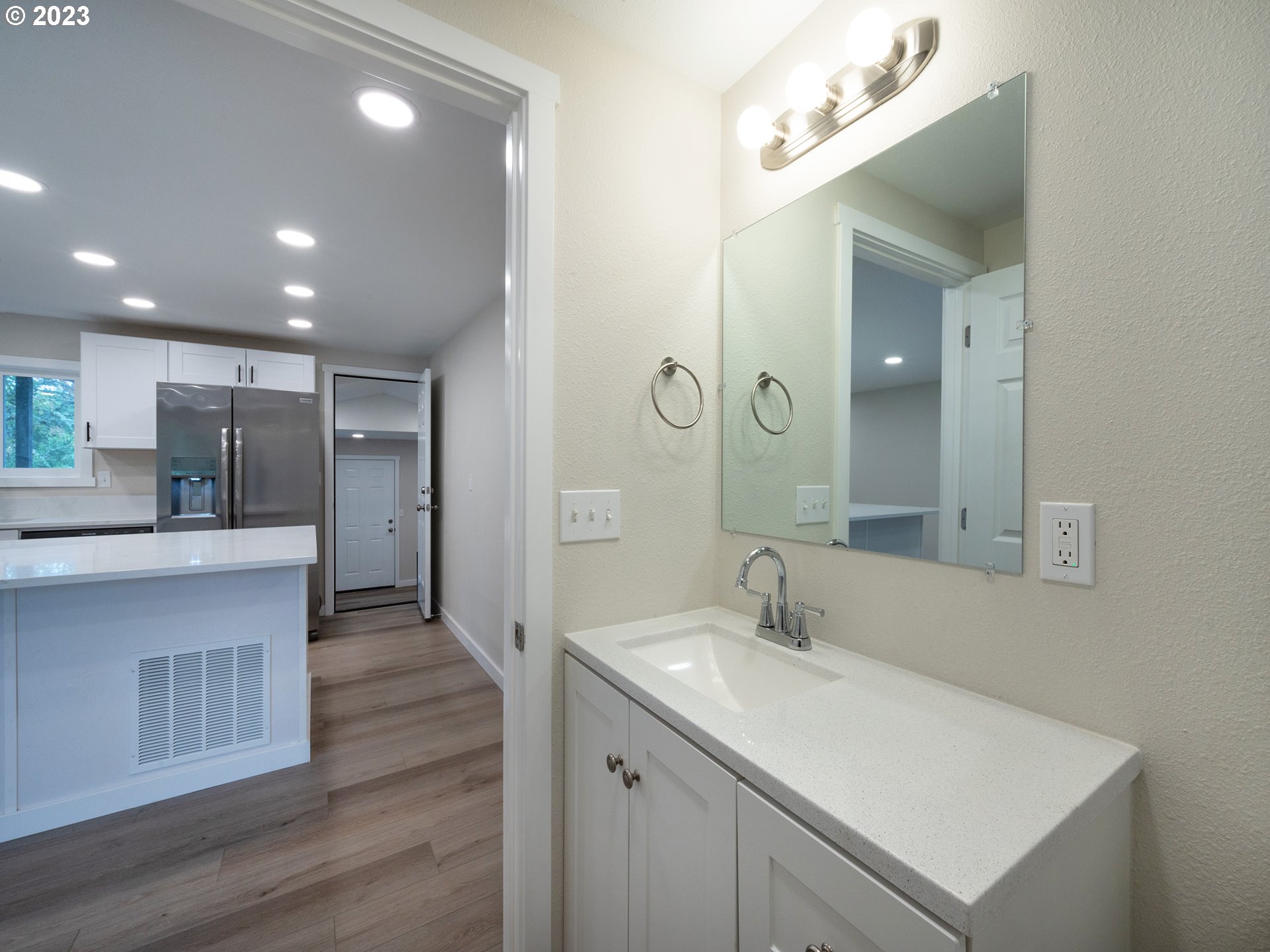 5131 Daisy Street Springfield, OR 97478 - Photo 18 of 45 a bathroom with a sink and a mirror