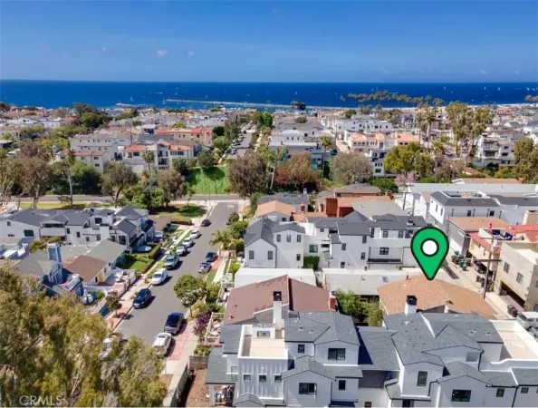 an aerial view of multiple house