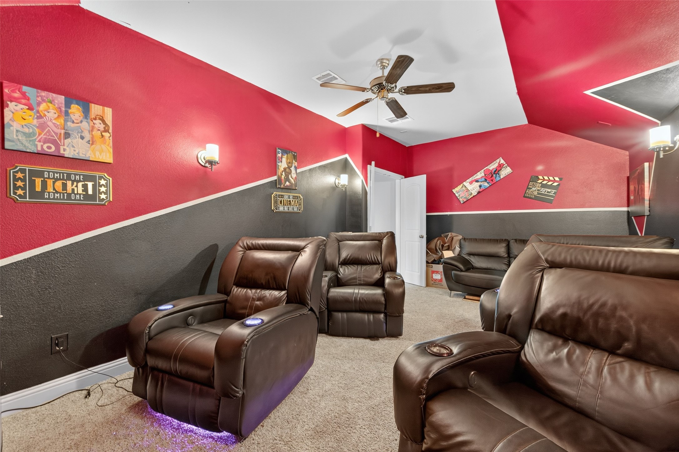 4719 Prairie Springs Lane Rosharon, TX 77583 - Photo 23 of 33 a projector room with a couch