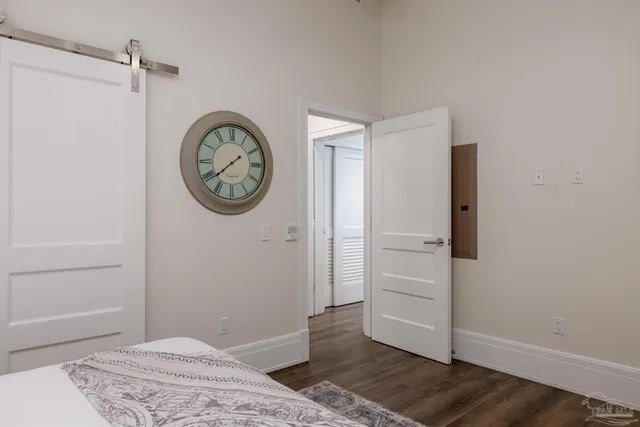 a view of a hallway with elevator