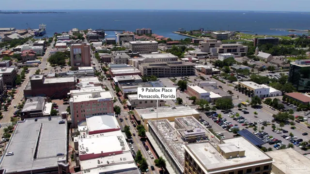 an aerial view of a city