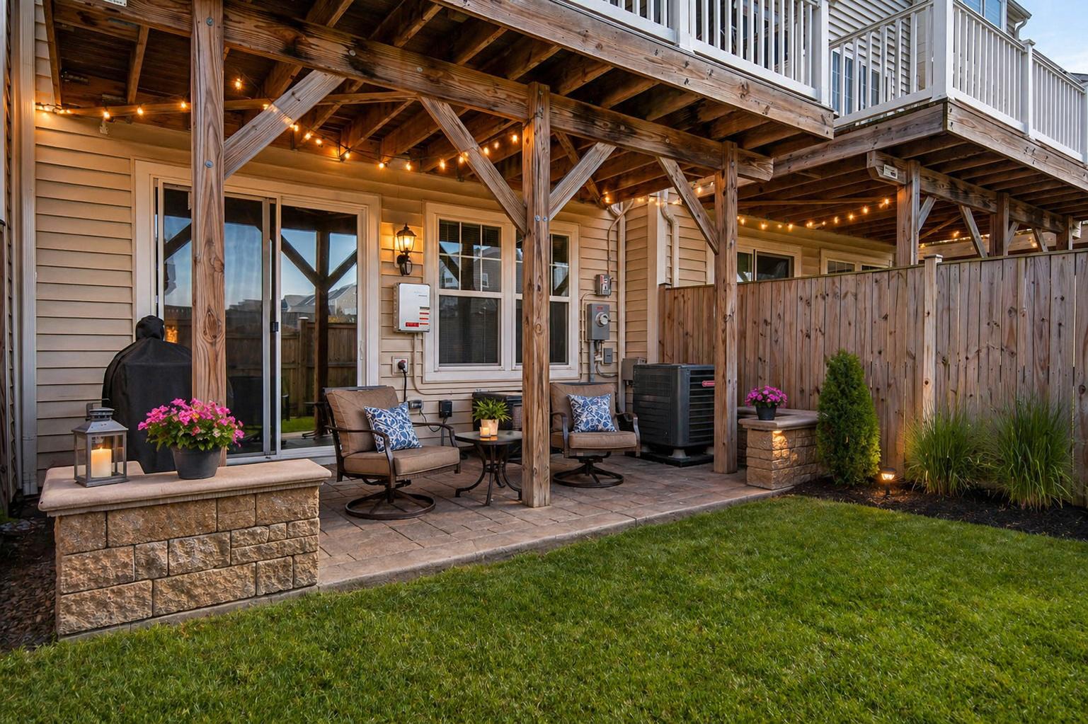 650 Aspen Road, Unit 108 Stafford, VA 22554 - Photo 22 of 25 Charming patio with cozy ambiance. Virtually Stage