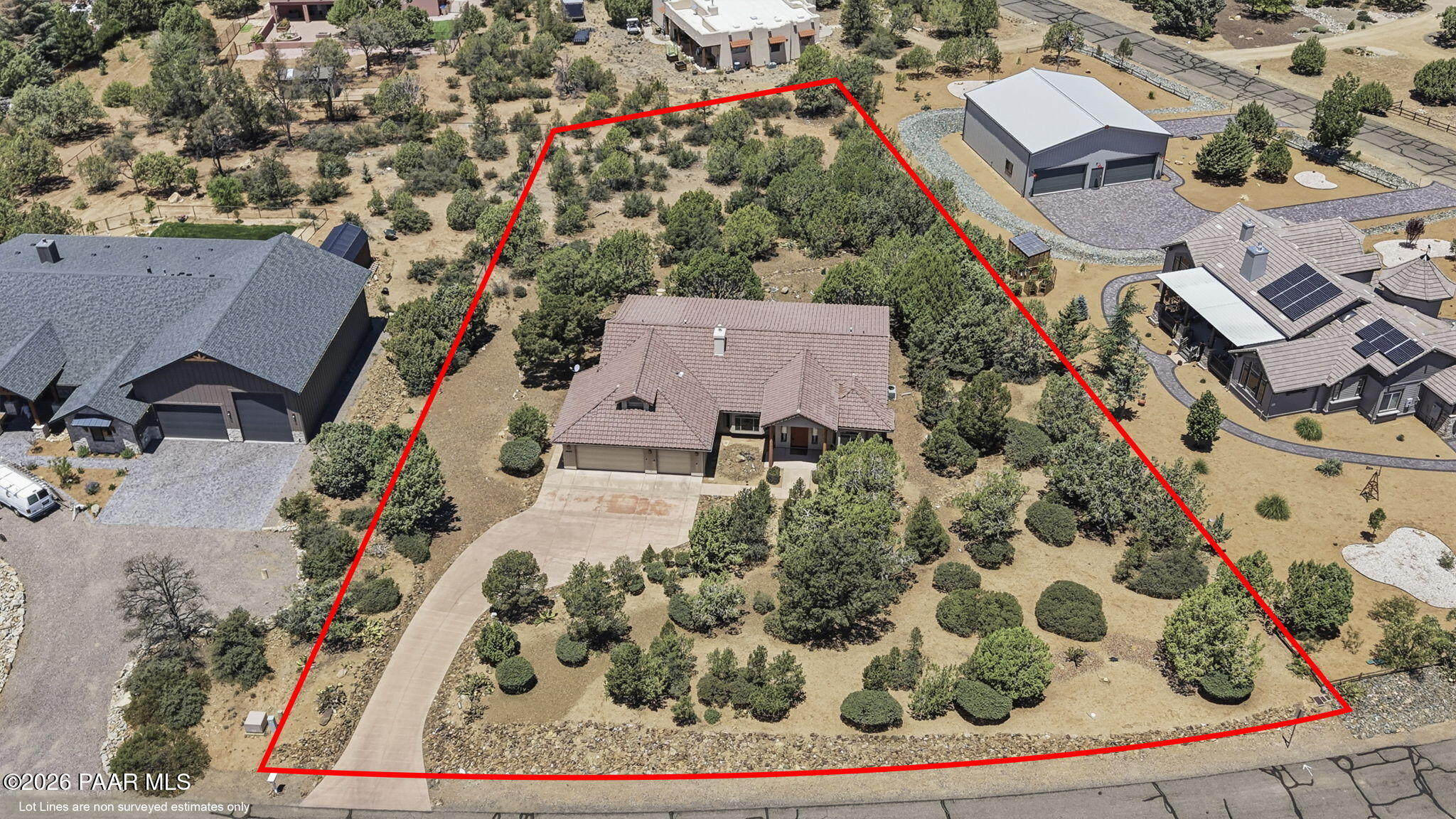 5625 Deer Spring Place Prescott, AZ 86305 - Photo 58 of 58 59-Birds Eye 2 Lot Line