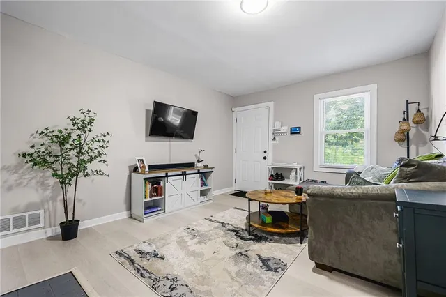 a living room with furniture