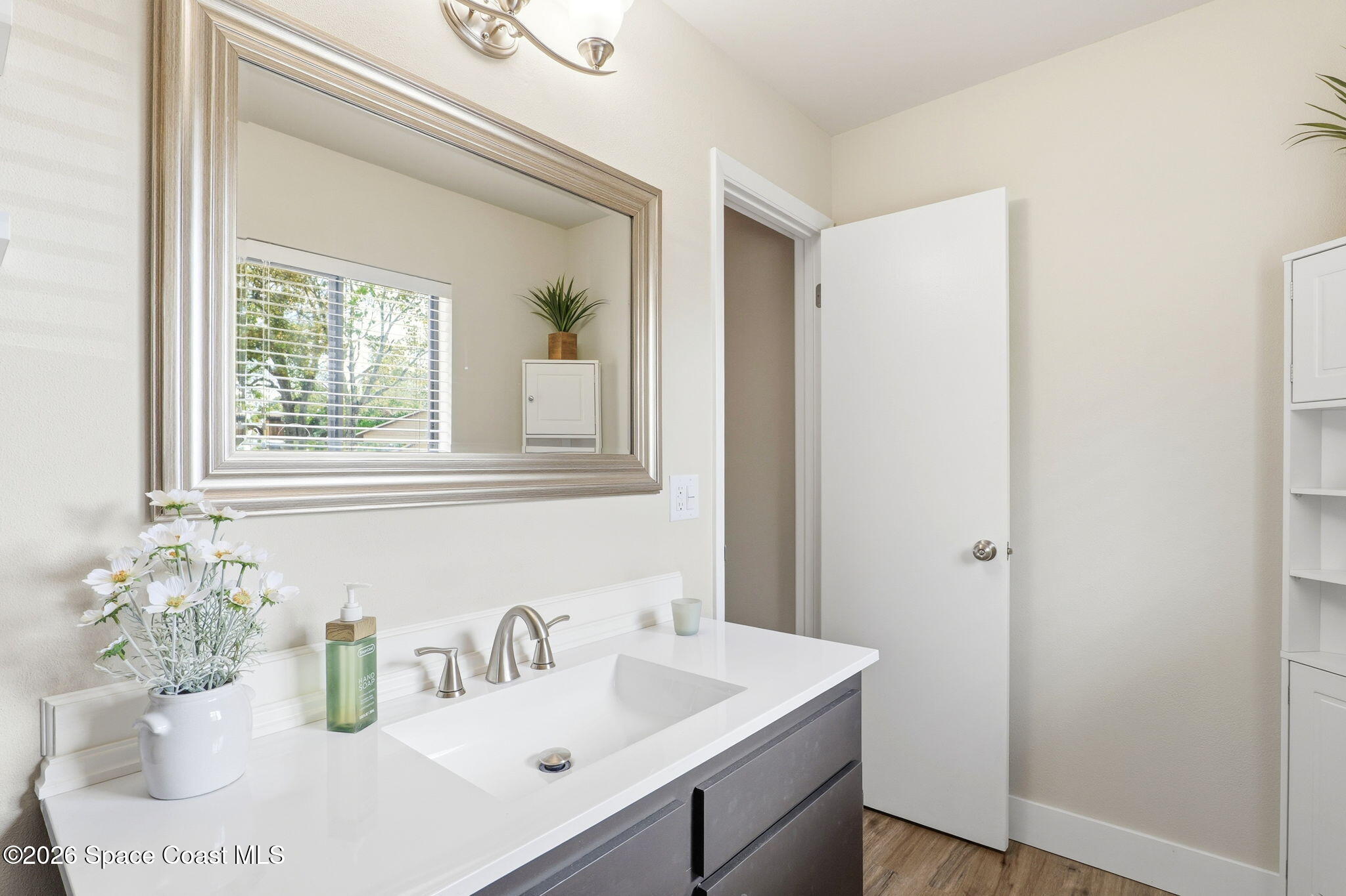 984 Bayberry Lane Rockledge, FL 32955 - Photo 22 of 39 a bathroom with a sink and a mirror