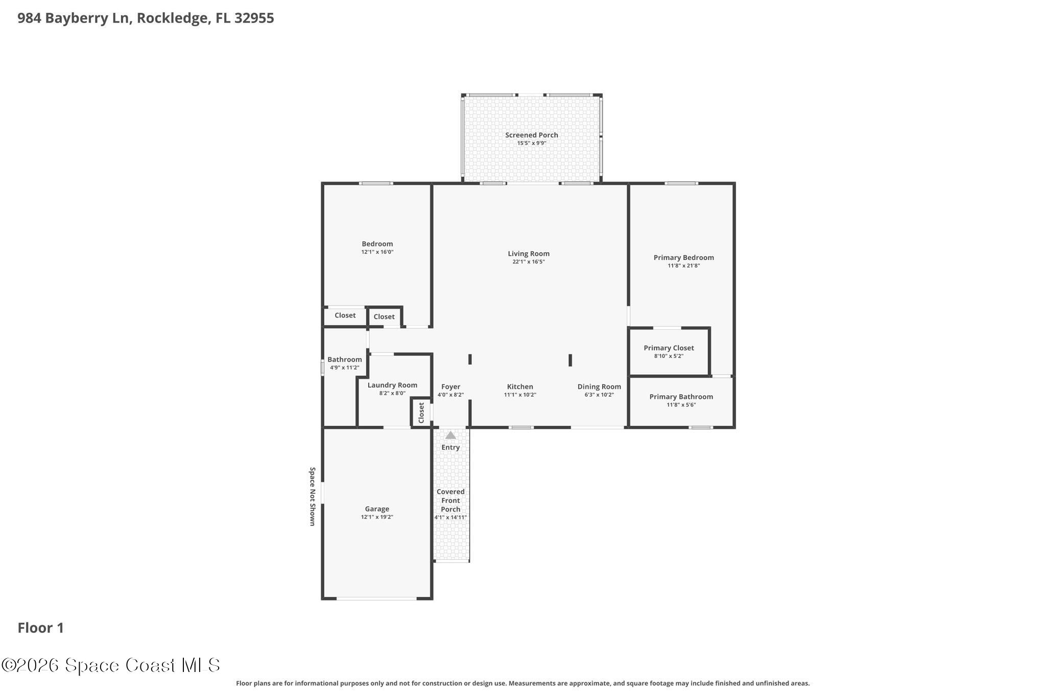 984 Bayberry Lane Rockledge, FL 32955 - Photo 39 of 39 a picture of a room with a white wall and a white wall