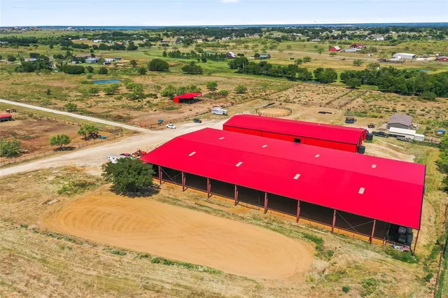 a view of a swimming pool with a lake view