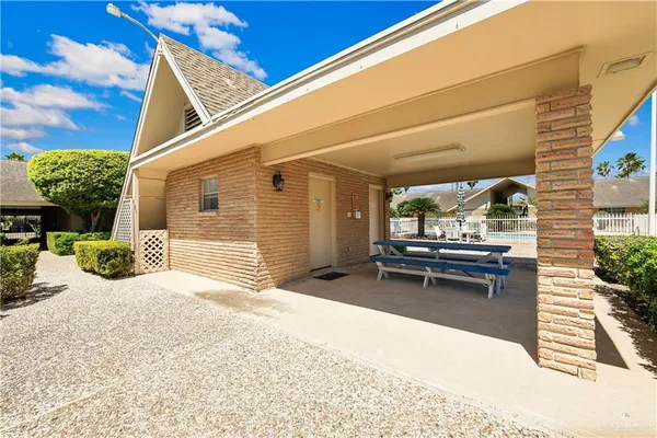 a outdoor space with a barbeque