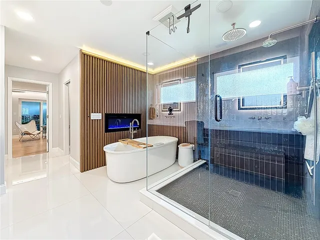 a backyard of a house with lots of green space