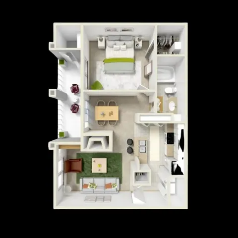 a spacious bedroom with a bed and a chandelier