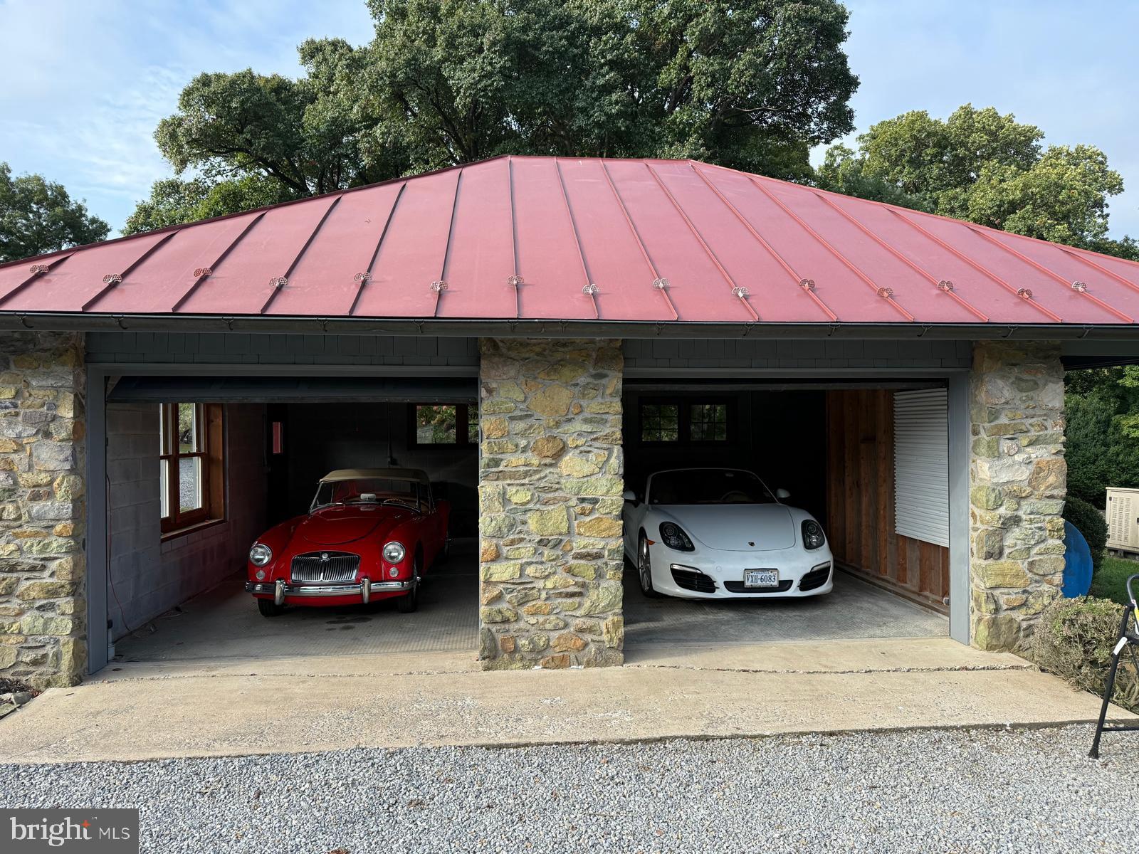 18777 Blue Ridge Mountain Road Bluemont, VA 20135 - Photo 46 of 103 Large Stone 2-Car Garage with Side Door