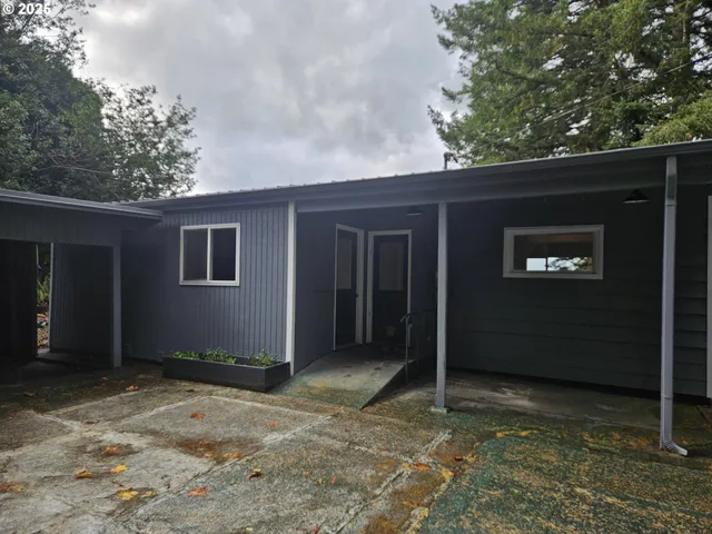 a view of wooden door
