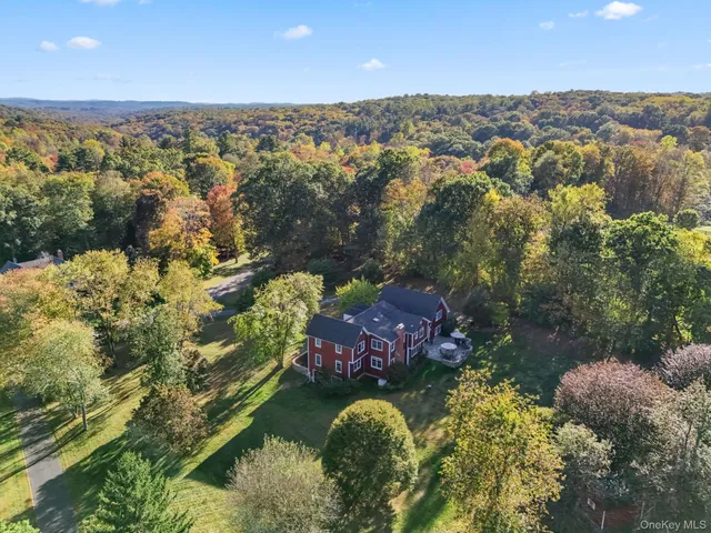 a view of a city with mountains in the background
