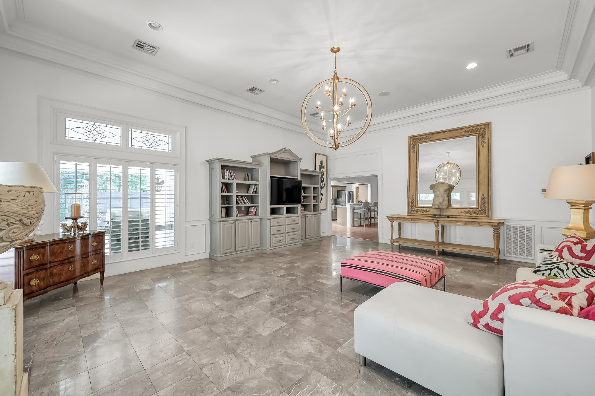 3272 Teas Nursery Road Conroe, TX 77304 - Photo 15 of 50 a living room with furniture and a chandelier