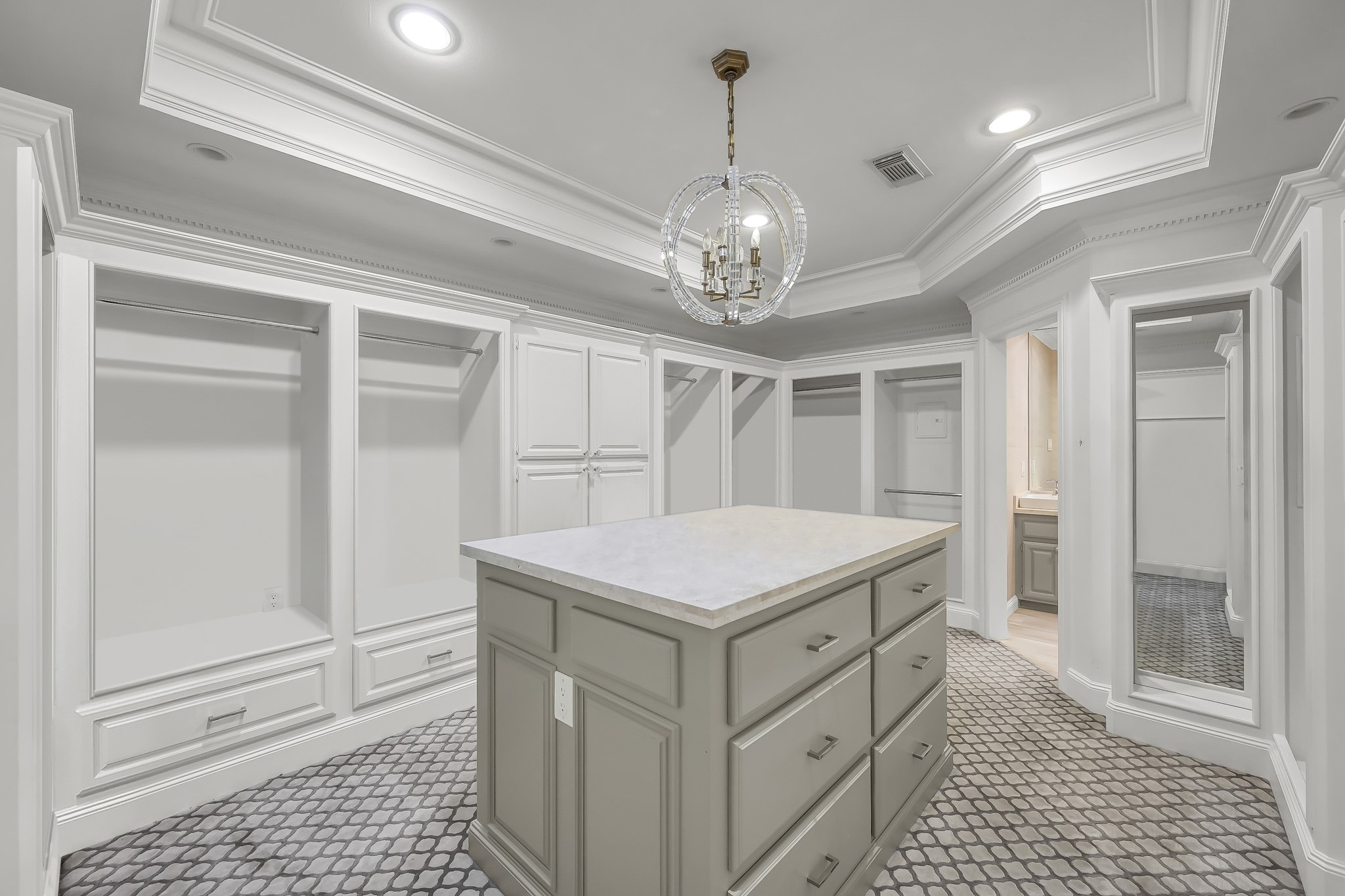 3272 Teas Nursery Road Conroe, TX 77304 - Photo 21 of 50 a room with a chandelier and a sink