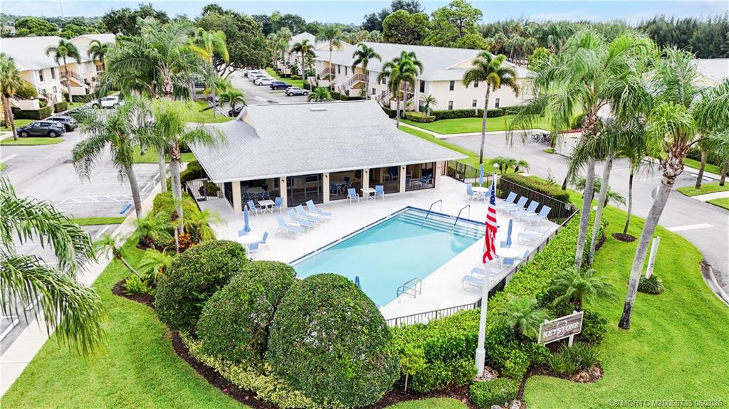 1001 Keystone Drive, Unit A Jupiter, FL 33458 - Photo 24 of 30 an aerial view of a house with a yard and potted plants