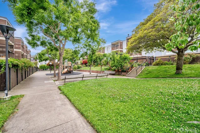 a view of garden with patio