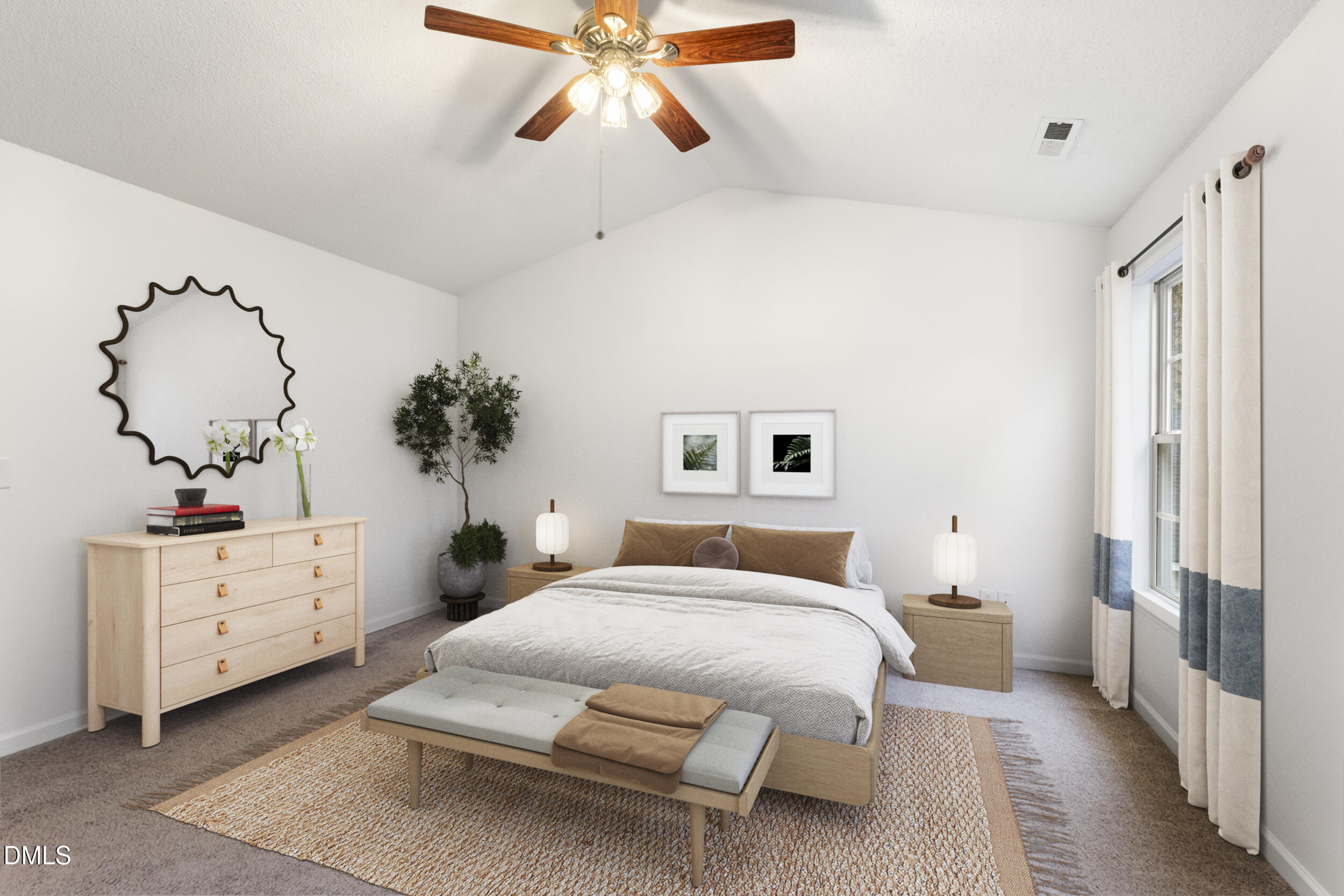 4616 Silverdene Street Raleigh, NC 27616 - Photo 23 of 42 a bedroom with a bed and a chandelier