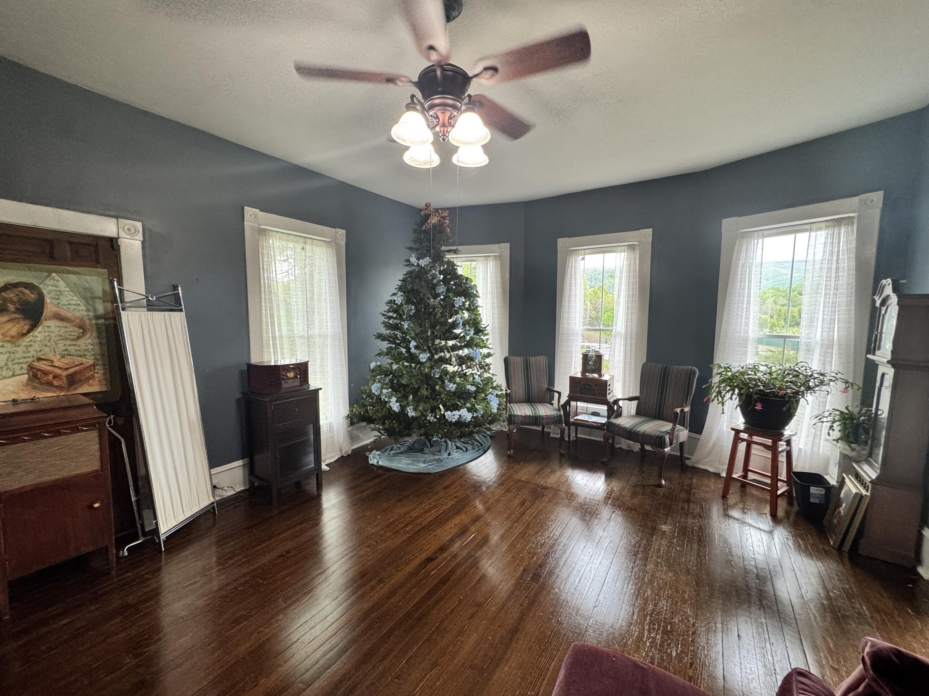17749 Main Street Buchanan, VA 24066 - Photo 22 of 58 a view of a livingroom with furniture hardwood floor and a ceiling fan