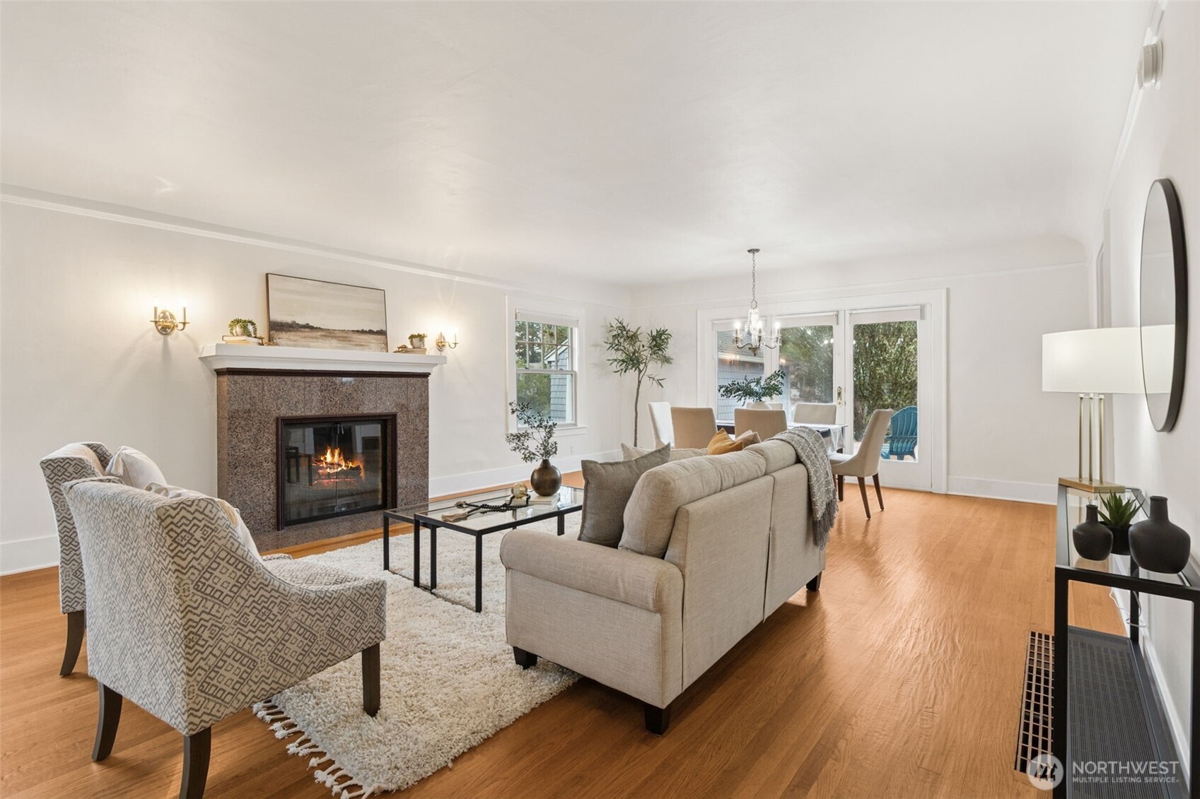 2305 Columbia Street Southwest Olympia, WA 98501 - Photo 12 of 34 a living room with furniture and a fireplace