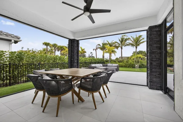 a view of an outdoor seating area