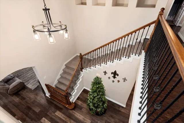 a view of entryway with wooden floor