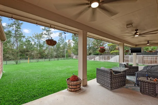 a outdoor living space with furniture and garden