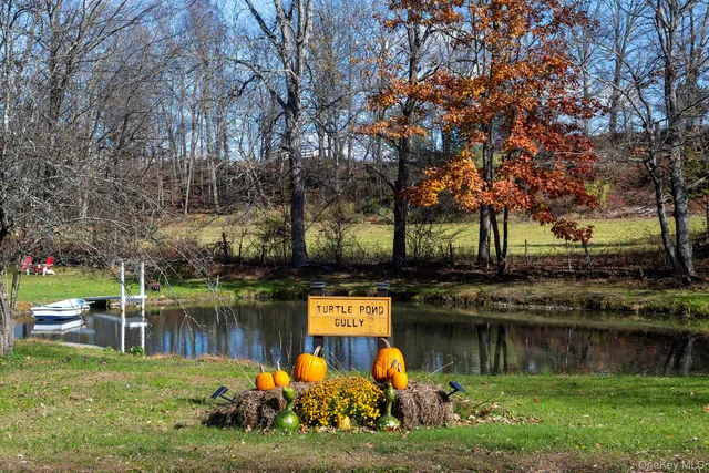 a view of a lake with houses