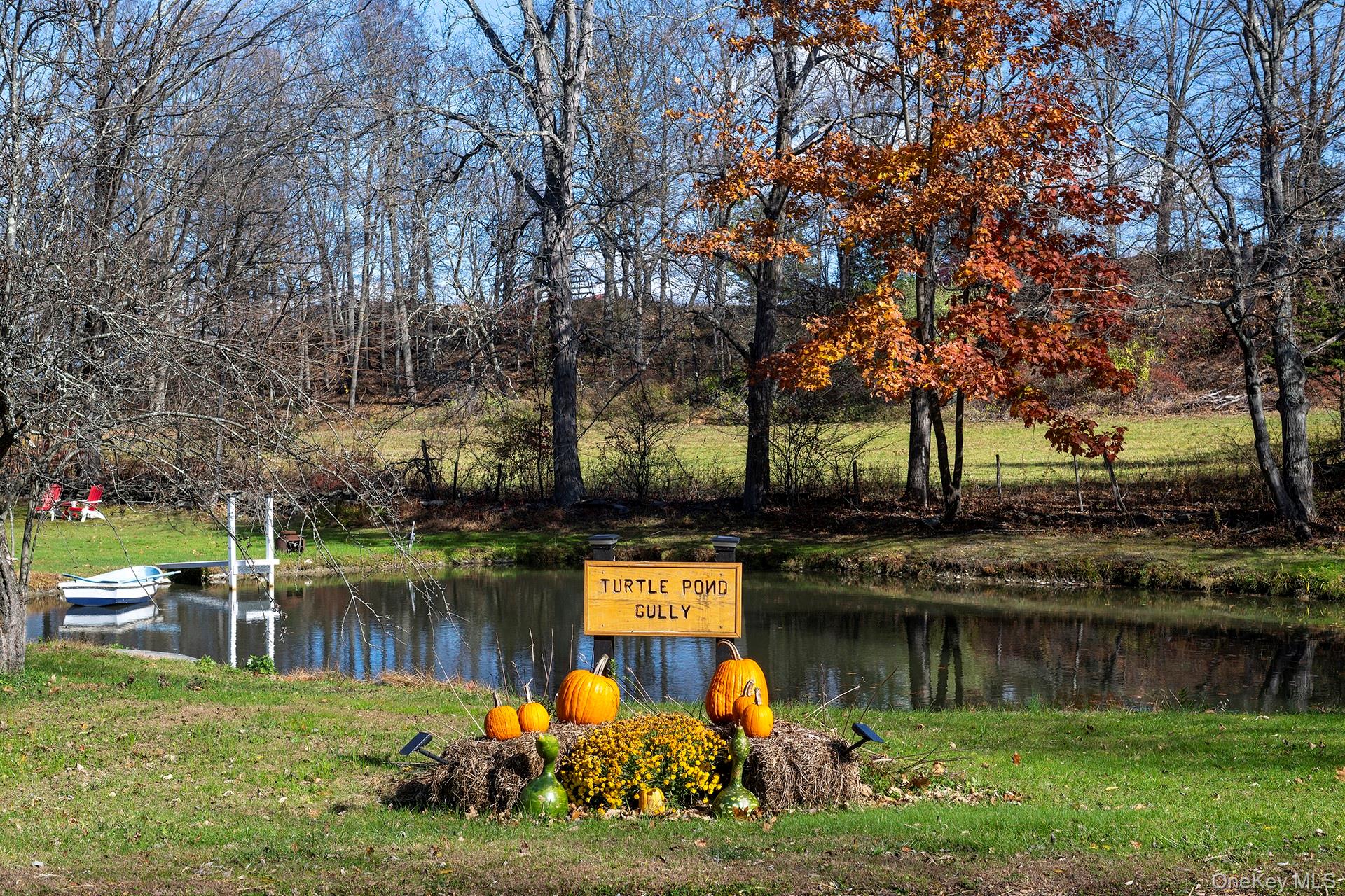 a view of a lake with houses