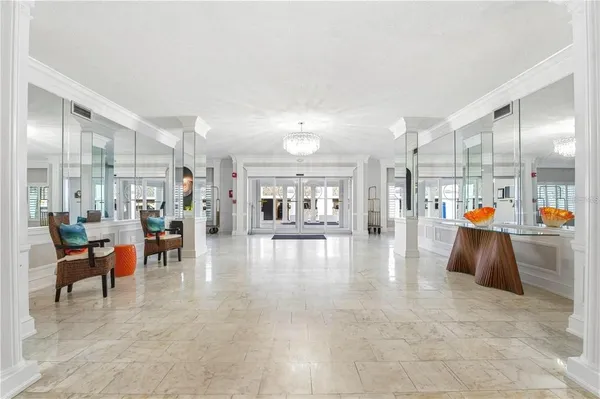 a living room with furniture