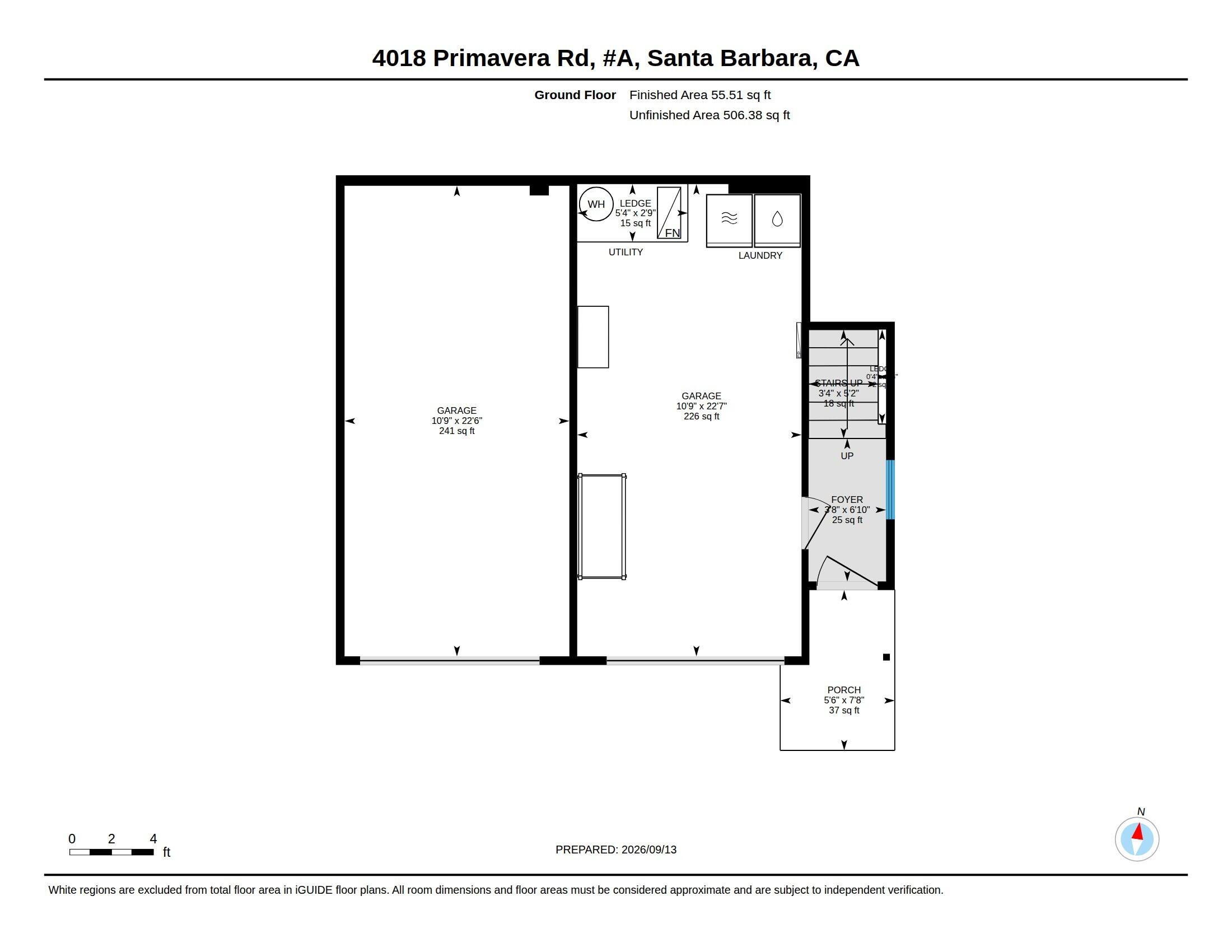 4018 Primavera Road, Unit A Santa Barbara, CA 93110 - Photo 28 of 29 4018 Primavera A Floor Plan Ground Level