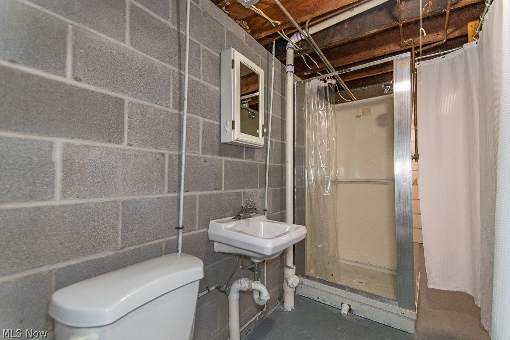 1854 Rush Road Wickliffe, OH 44092 - Photo 24 of 31 Lower level bonus bathroom space with shower, sink, and toilet