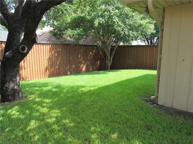 an outdoor space with garden view