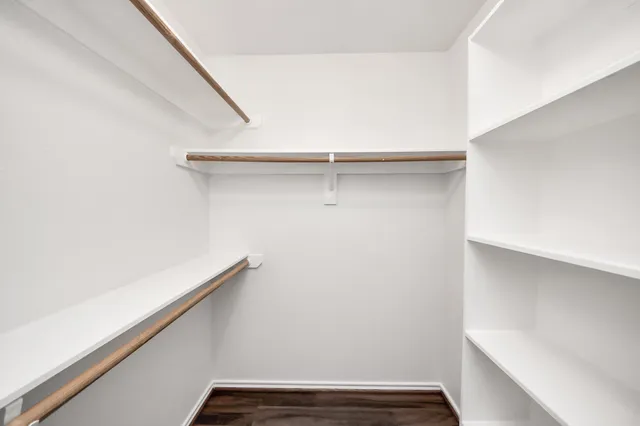 a view of small space with racks on the wall