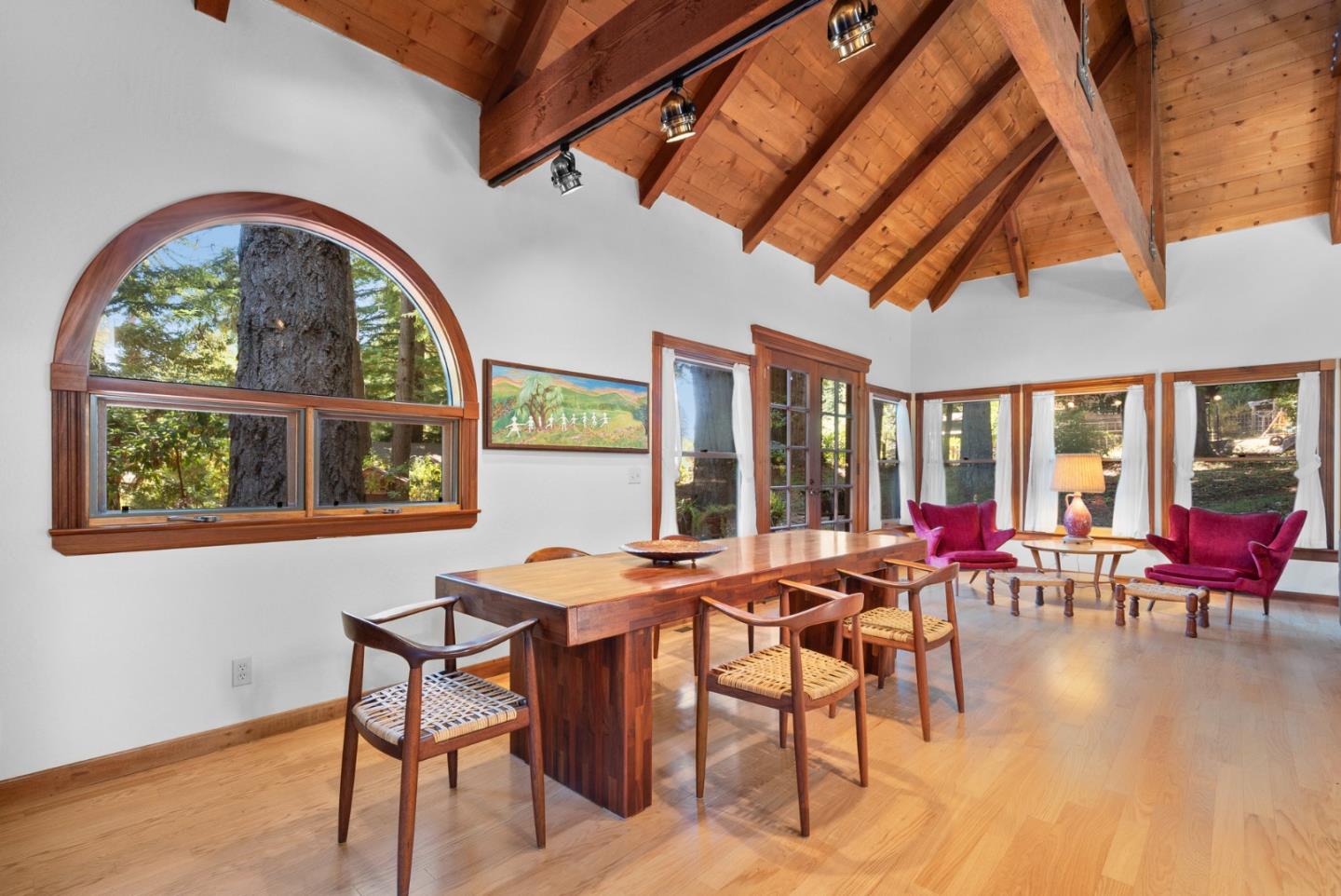 4611 Bonny Doon Road Santa Cruz, CA 95060 - Photo 50 of 94 a view of a dining room with furniture window and outside view