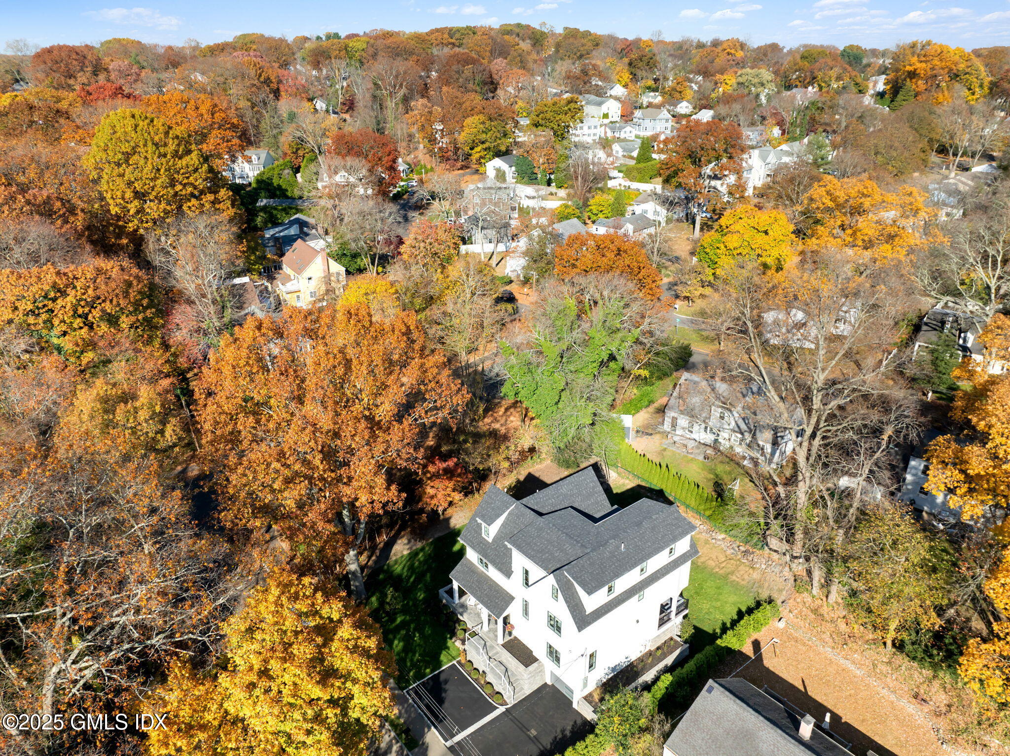 44 Amherst Road Old Greenwich, CT 06870 - Photo 35 of 39 an aerial view of house with yard