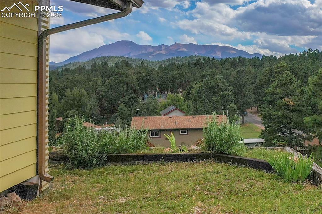 321 Dewell Road Woodland Park, CO 80863 - Photo 2 of 32 a front view of a house with a garden