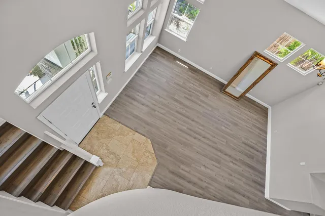 a living room with furniture