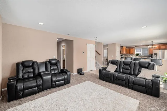 a living room with furniture