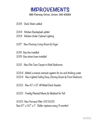 $248,900 | 985 Fairway Drive, Union, MO 63084