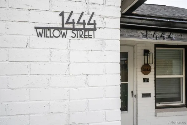 a view of a wooden door
