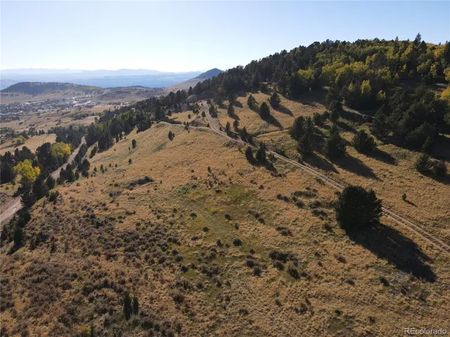 a view of a yard with mountain view