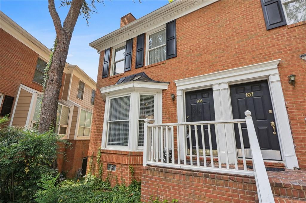 a front view of a house with a window