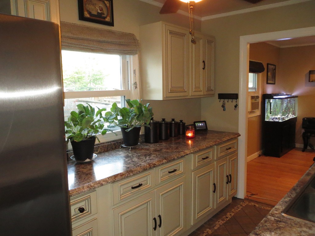 62 Cuff Avenue Springfield, MA 01104 - Photo 8 of 30 a kitchen with stainless steel appliances granite countertop white cabinets and a potted plant