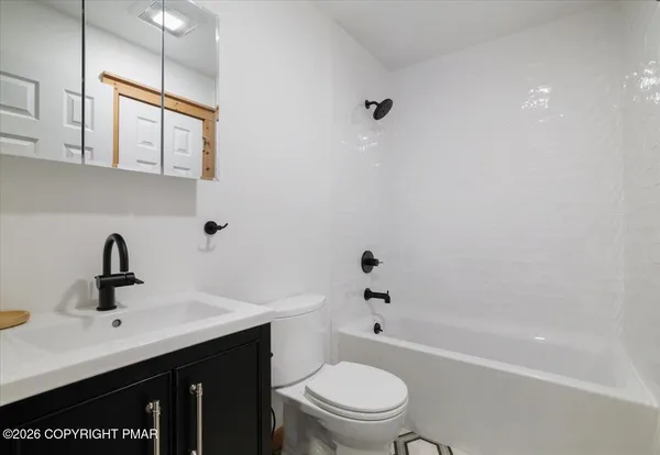 a bathroom with a sink a toilet and a bathtub