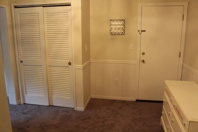 a view of a room with storage